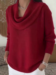 Women'S 2025 New Style Retro Solid-Color Sweater - Soft Round Neck Long Sleeve Winter Top with Ribbed Texture, Cozy Warm Pullover for Christmas & Daily Wear, Elegant Sweater for Women, Versatile Holiday Outfit