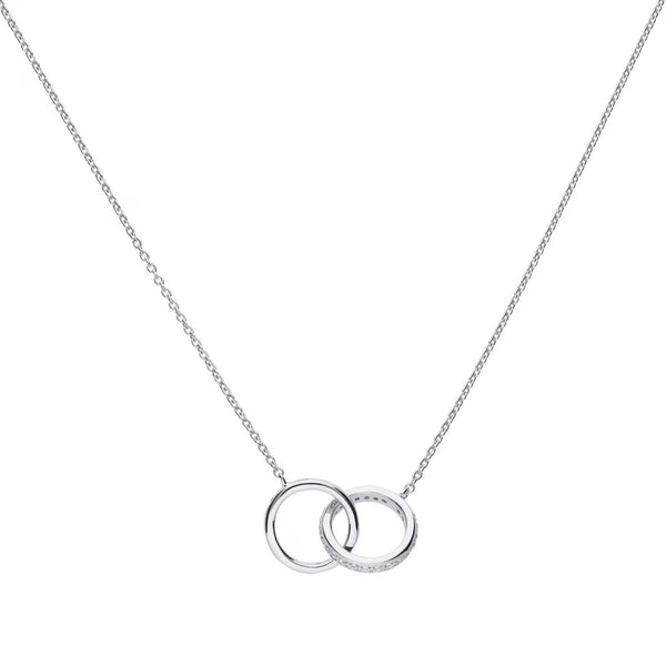Diamonfire Sterling Silver Cubic Zirconia Interlocking Rings Necklace