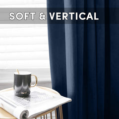 2pc Luxury Velvet Curtain Panels with Free Matching Velvet Cushion Cover – Thermal Insulated Grommet Top Drapes, Energy Saving Curtain Panels for Bedroom & Living Room Home Decor, Perfect Holiday Gift