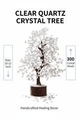 Clear Quartz Crystal Tree – Natural Healing Crystal Decor for Home Office Desk, Spiritual Feng Shui Ornament, Positive Energy Crystal Gift for Women Men, Meditation Reiki Decor, Living Room Ornament, Gift Box Included with Mini Crystal Guide