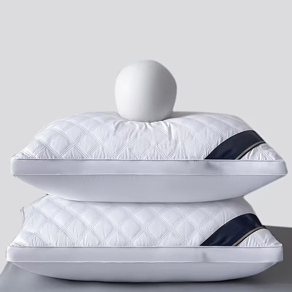 Set of 2 Pillows Designed for Sleep, Neck Support Pillow Cores, Luxurious Sleeping Pillows, Offering Balanced Support Ideal for Side, Back, And Stomach Sleepers. Part of a Hotel Collection, They Come in Vacuum-Sealed Packaging, Perfect for Home And Hotel