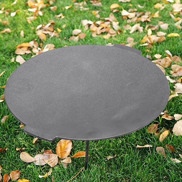 1PC Heavy-duty Cast Iron Tripod Barbecue Tray, Round Barbecue Tray Grill, Multi-functional Cast Iron Tray, Suitable for Various Scenarios Such As Campfires, Picnics and BBQs.