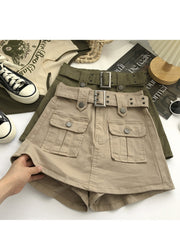 Women's High Waist Cargo Skort with Belt & Built-In Shorts - -Line Mini Skirt, Belted Waistband, Machine Washable Short Length Suitable for,, Casual Attire - Casual Streetwear Outfits