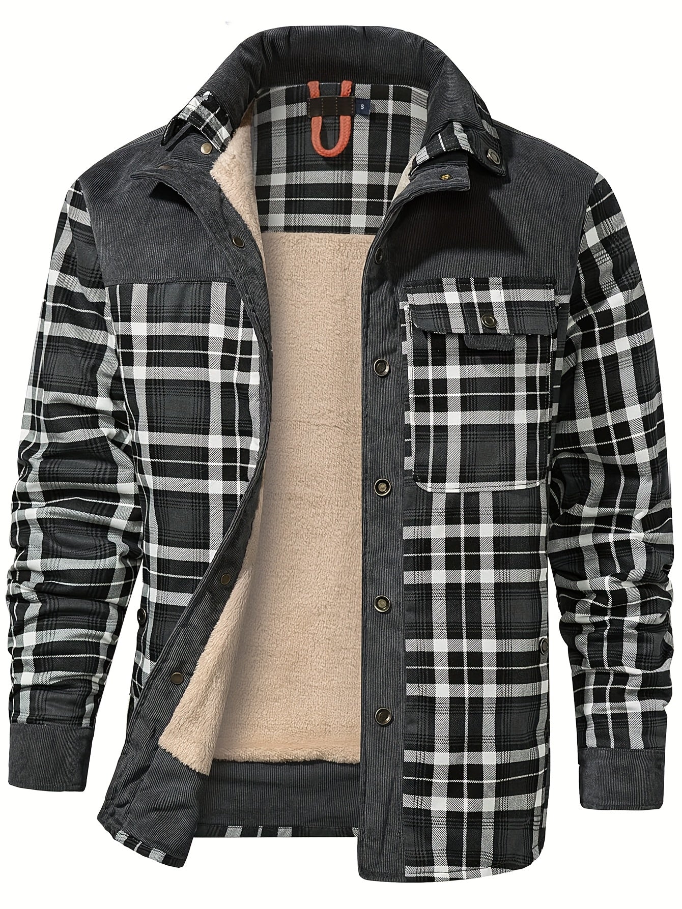 US Size Men'S Casual High-Quality Fall/Winter Plaid Jacket