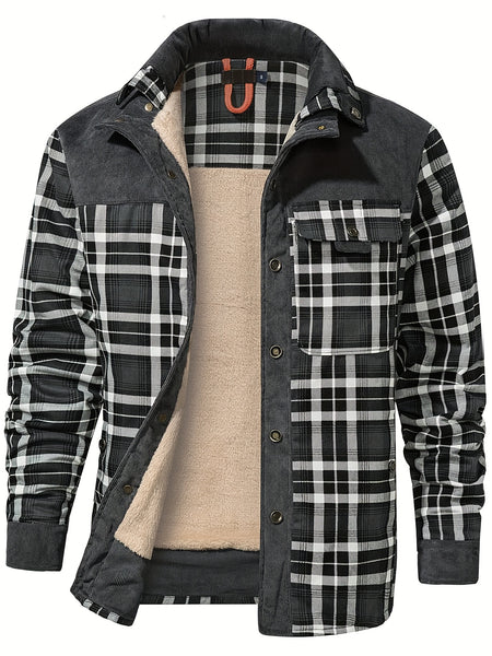 US Size Men'S Casual High-Quality Fall/Winter Plaid Jacket