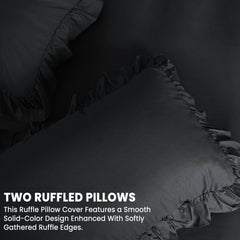 3-Piece Ruffle Frilled Duvet Cover Set – Soft, Comfortable Bedding with Pillowcases, Button Closure, Elegant Layered Design