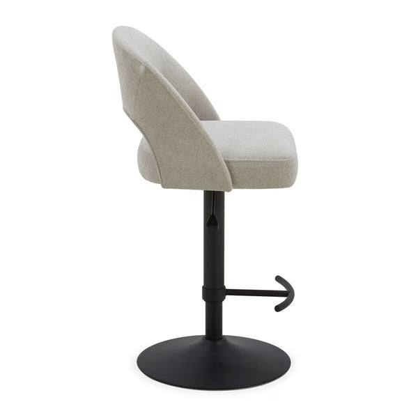 Kobe Grey Fabric Gas Lift Bar Stool