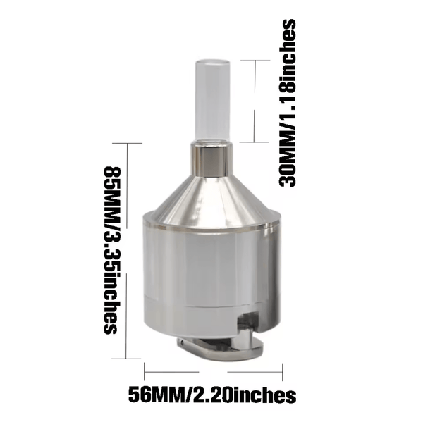 Metal Powder Hand Spice Mill Funnel Food Container Kitchen Tools Herb Grinder Hand Crusher with Glass Snuff Bottle