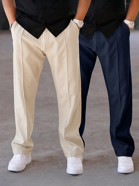 Men's Two-pc Pants, Fashionable Casual Trousers for Outdoor Wear