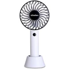 Schallen Black Small Hand Held Travel Fan Mini Portable Handheld Fan USB Rechargeable Battery Powered Electric Travel Cooling Fan Lightweight Personal Pocket Fan with 3 Speed Settings Quiet Operation 1200mAh Long Battery Life Summer Cooling Fan for Home O