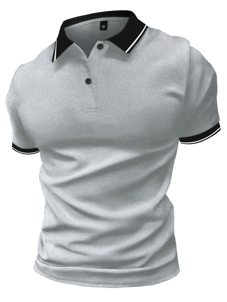 3pcs Set of Summer Collared Men'S Short Sleeve Polo Shirts Solid Color Plain Multicolor Golf Shirts Casual Athletic Wear Men'S Top
