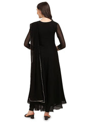 Estationeryhouse Women's Georgette Anarkali Kurta Kurti with Dupatta (Bottoms not Included)