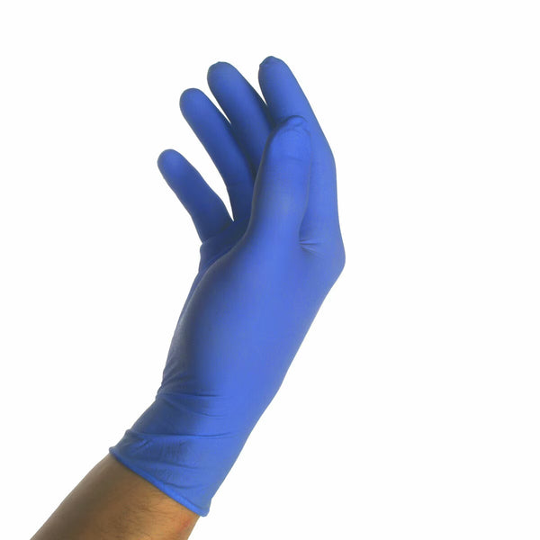 Medicom Vulcan Powder-Free Nitrile Disposable Gloves, Indigo Blue, 150 Pack - in 3 Sizes