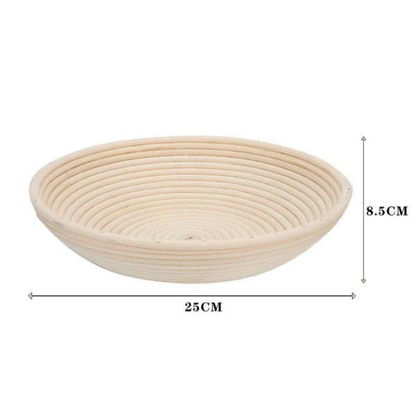 Proofing Basket Round 9.84 Inch, Natural Rattan Bread Proofing Basket with Cloth Liners, Proofing Bread Basket, Bread Making Accessories