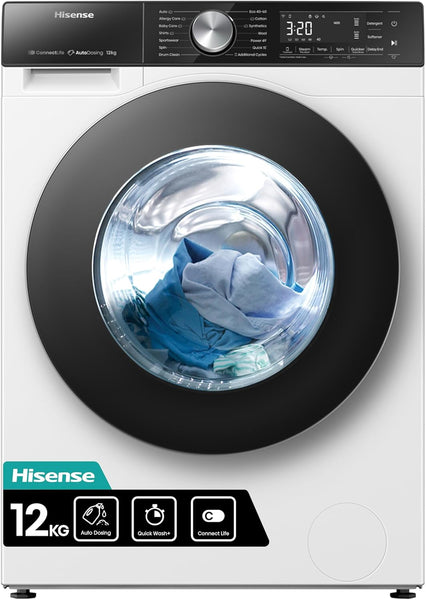 Hisense 1Q Series WF1Q8041BW Freestanding 8 KG Front Load Washing Durable Inverter Machine, Steam Wash, Quick Wash, 15 Washing Programs 1400 RPM White - Energy Rating A