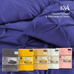 K&A® Pintuck Pinch Pleat Duvet Cover Set with Zipper Closure including Pillowcase – Ultrasoft Brushed Microfiber – Easy Care & Machine Washable