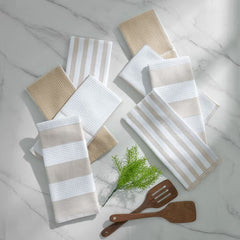 Caro Home Beige Kitchen Towels 8 Pack