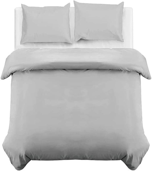 4B Classic Plain Minimal Design Duvet Cover Set – Single Double King Super King Bedding for Home and Guest Rooms