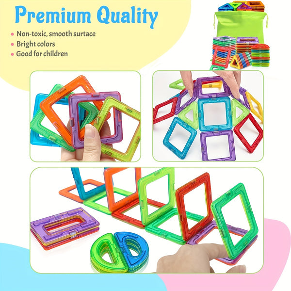 DIY Magnetic Building Blocks, Large STEM Construction Toy Set