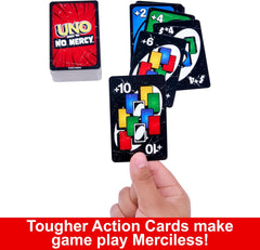 Mattel Games UNO Show ?Em No Mercy Card Game for Kids, Adults & Family Parties and Travel with Extra Cards, Special Rules and Tougher Penalties., HWV18