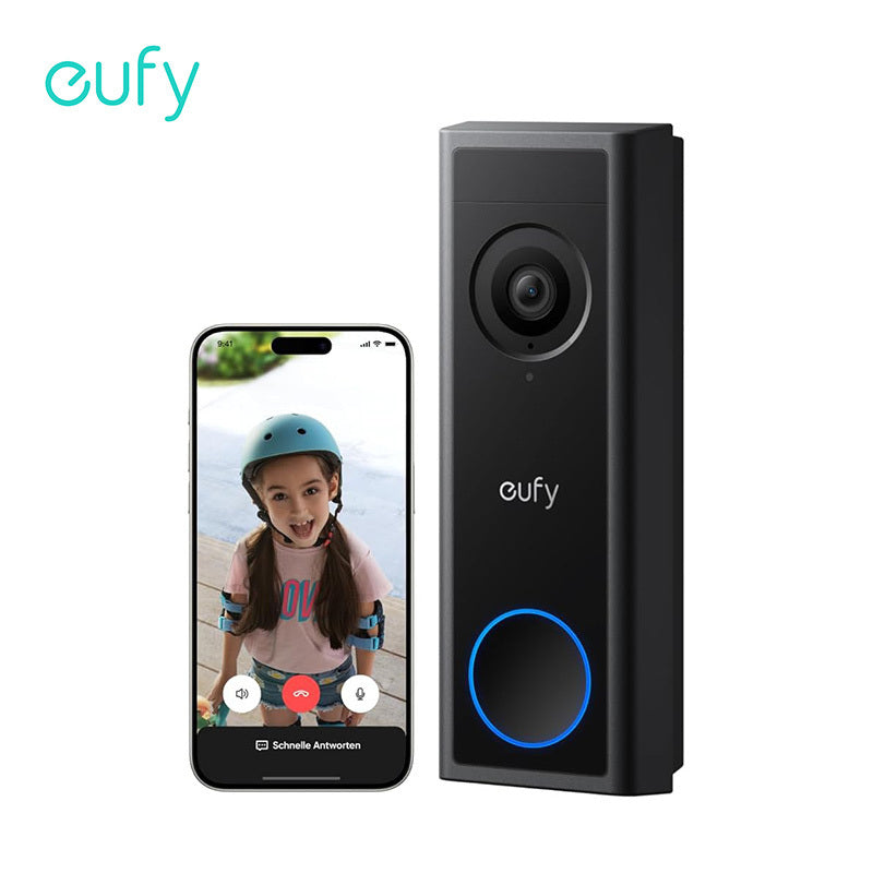 eufy Security Video Doorbell Camera Wireless C30, Live Video Call, 2K FHD, Battery Powered, 16:9 Wide View, Easy Installation, Human and Motion Detection, HomeBase S380 Compatible