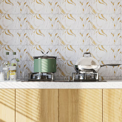 10/20/30/40PCS Marble Effect Tile Stickers 30x60cm - Self Adhesive PVC Wall Panels, Waterproof & Oil-Proof for Kitchen Backsplash, Bathroom & Bedroom Decor
