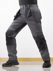 Men's Elastic Cargo Pants with Multiple Pockets, All-Season Style, 1 Piece, Middle Eastern Style