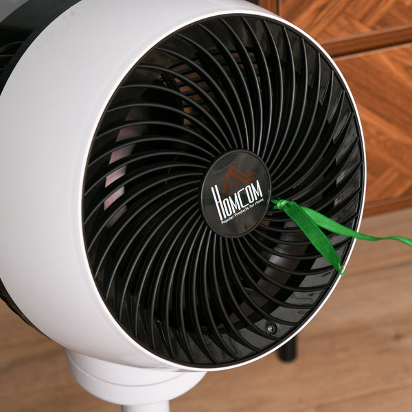 9'' Air Circulator Fan 3 Speed 3 Mode, 70 Oscillation 90 Vertical Tilt, Height Adjustable, Remote Controller, for Living Room, Bedroom, Office, Black and White