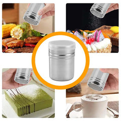 A Stainless Steel Shaker for Dusting Icing Sugar, Cocoa, And Flour, Perfect for Seasoning Spices