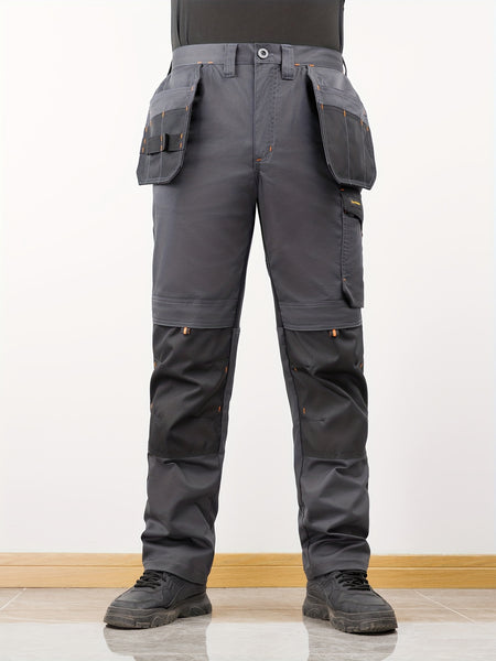 Men's Elastic Cargo Pants with Multiple Pockets, All-Season Style, 1pc