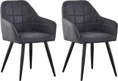 mcc direct 2x Faux Matte Suede Leather Dining Chairs Accent Chairs home & restaurants Adrian