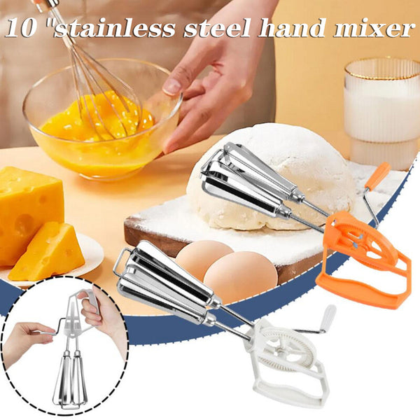 Manual Egg Whisk - Rotating Mixer for Cooking