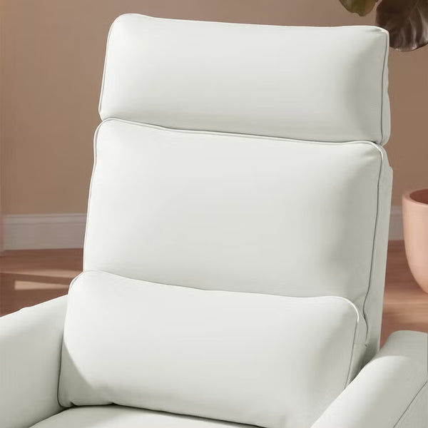 Aiden & Ivy Spencer Cream Leather Manual Reclining Chair