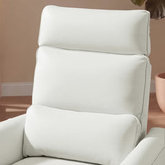 Aiden & Ivy Spencer Cream Leather Manual Reclining Chair