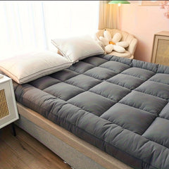 10cm Hotel Quality Mattress Topper | Super Soft with 1200GSM Hollowfiber Filling | Elasticized Corner Straps | Single, Small Double (4ft), Double, King, Super King Size, Grey