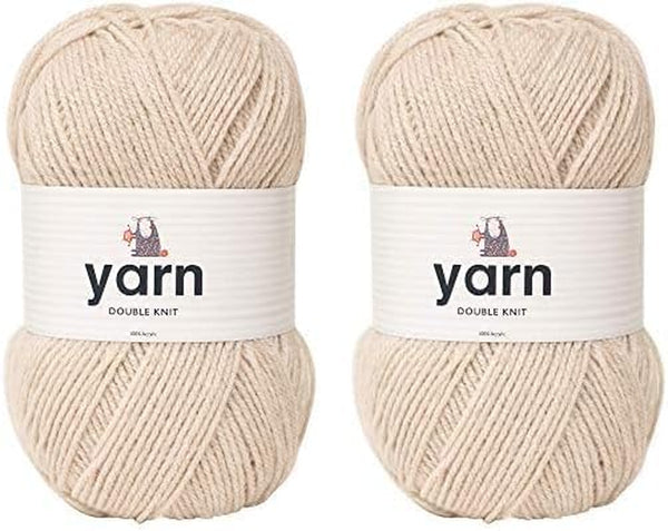 Korbond DK Beige Yarn - 100G Acrylic Wool - Lightweight, Hypoallergenic & Durable Double Knit Crochet Yarn Knitting Wool (290M Total)