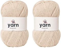 Korbond DK Beige Yarn - 100G Acrylic Wool - Lightweight, Hypoallergenic & Durable Double Knit Crochet Yarn Knitting Wool (290M Total)