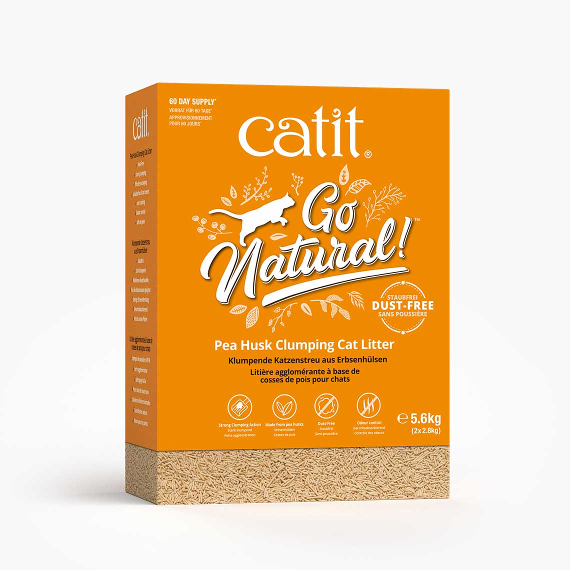 Catit Go Natural Pea Husk Clumping Cat Litter 3x 14L (Free UK delivery)