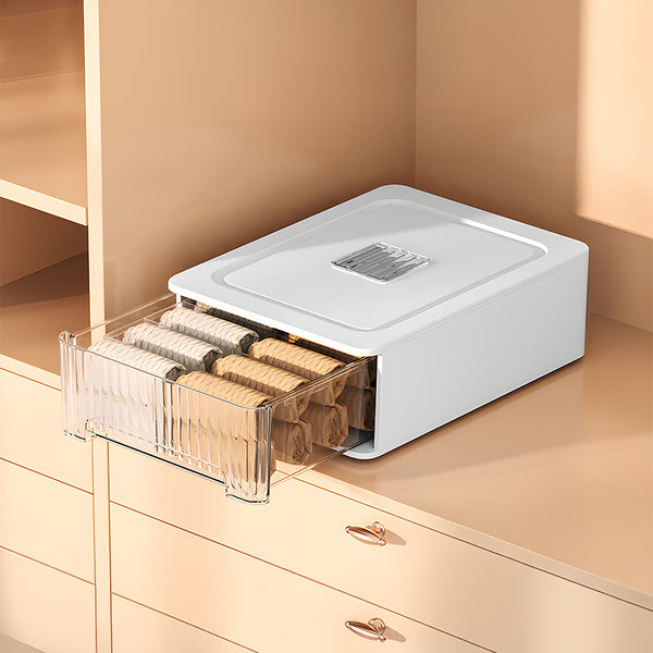 1pc Closet Storage System - Modular Stackable Bin with Dividers, 35x26x12cm Acrylic Organizer for Underwear, Accessories, 3 Styles (Open/12-Section/18-Section)