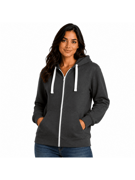 Women'S Fashion Zip-Up Hoodie - Ladies Fleece Plain Hooded Top - PLUS SIZES Small to XXXXXL S to 5XL (UK 8-22) Available in 15 Colours