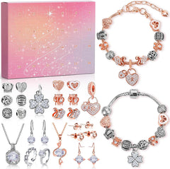 Girls Advent Calendar 2025 Women Jewellery: Ladies Charm Bracelet Advent Calendar 2025 Women Stocking Fillers for Teenage Girls Xmas Gifts Teen Girl