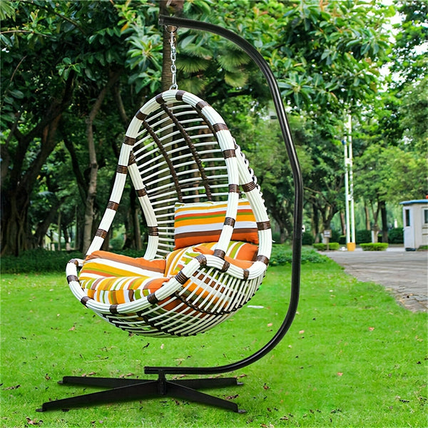 Hammock C Stand, Heavy Duty Metal Hammock C-Stand Only Hammock Stand for Hanging Chairs, Swings, Loungers, Indoors Outdoors