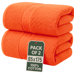 Set of 2 Jumbo Extra Large Bath Sheets – 85 x 175 cm Super Soft, Highly Absorbent, Quality Towels for Bathroom, Spa, Gym & Hotel Use