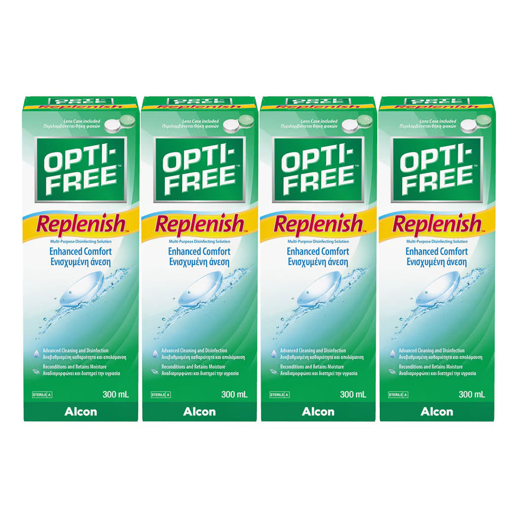 Opti-Free Replenish Multi-Purpose Disinfecting Solution, 4 X 300Ml (6 Months Supply)