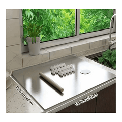 Shipping 1pc of Stainless Steel Cutting Board, a Sturdy Chopping Board Suitable for Meat, Fruits, Vegetables, Bread, And Baking, Featuring a Non-Slip Design with a Lip.