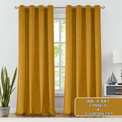 2pcs Premium Velvet Blackout Curtains – High-Quality Thermal Insulated Room Darkening Window Drapes, Light-Blocking Rod Pocket Curtains for Living Room Decor, Bedroom, Machine Washable Home Decorations
