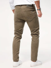 Solid Color Jeans Men'S Slim Fit Straight Leg Easy Versatile Casual Wear Long Pants Men'S Fashion