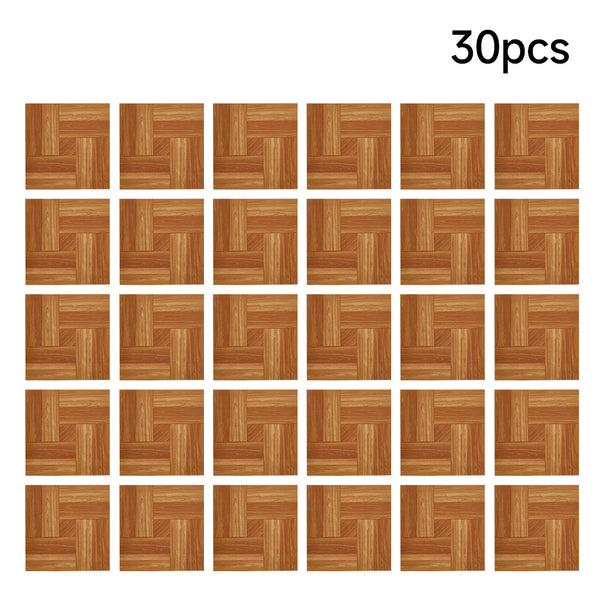 LIVINGANDHOME 30-Pack Self-Adhesive Vinyl Floor Planks Stickers, Wood Effect Flooring Tiles, 12