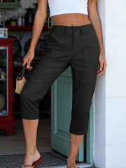 Women'S High-Waisted Straight-Leg Cropped Casual Pants | Side-Pocket Design, Breathable Drape Fabric, Office & Commute Pants | 2026 Summer New Arrival Women'S Casual Pants, Summer Women'S Clothing, Women'S, Affordable