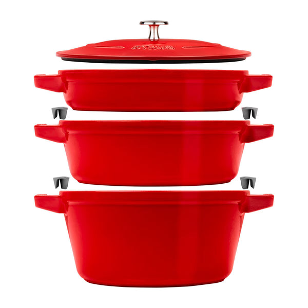 STAUB Stackable 3 Piece Pot Set in Black